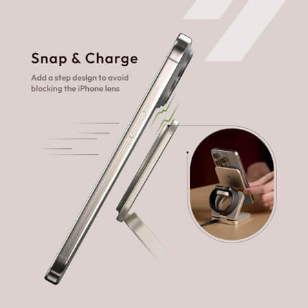 แท่นชาร์จไร้สาย ADAM elements Mag 3 Pro Qi2 3-in-1 Foldable Travel Charging Station สีเทาเข้ม_4